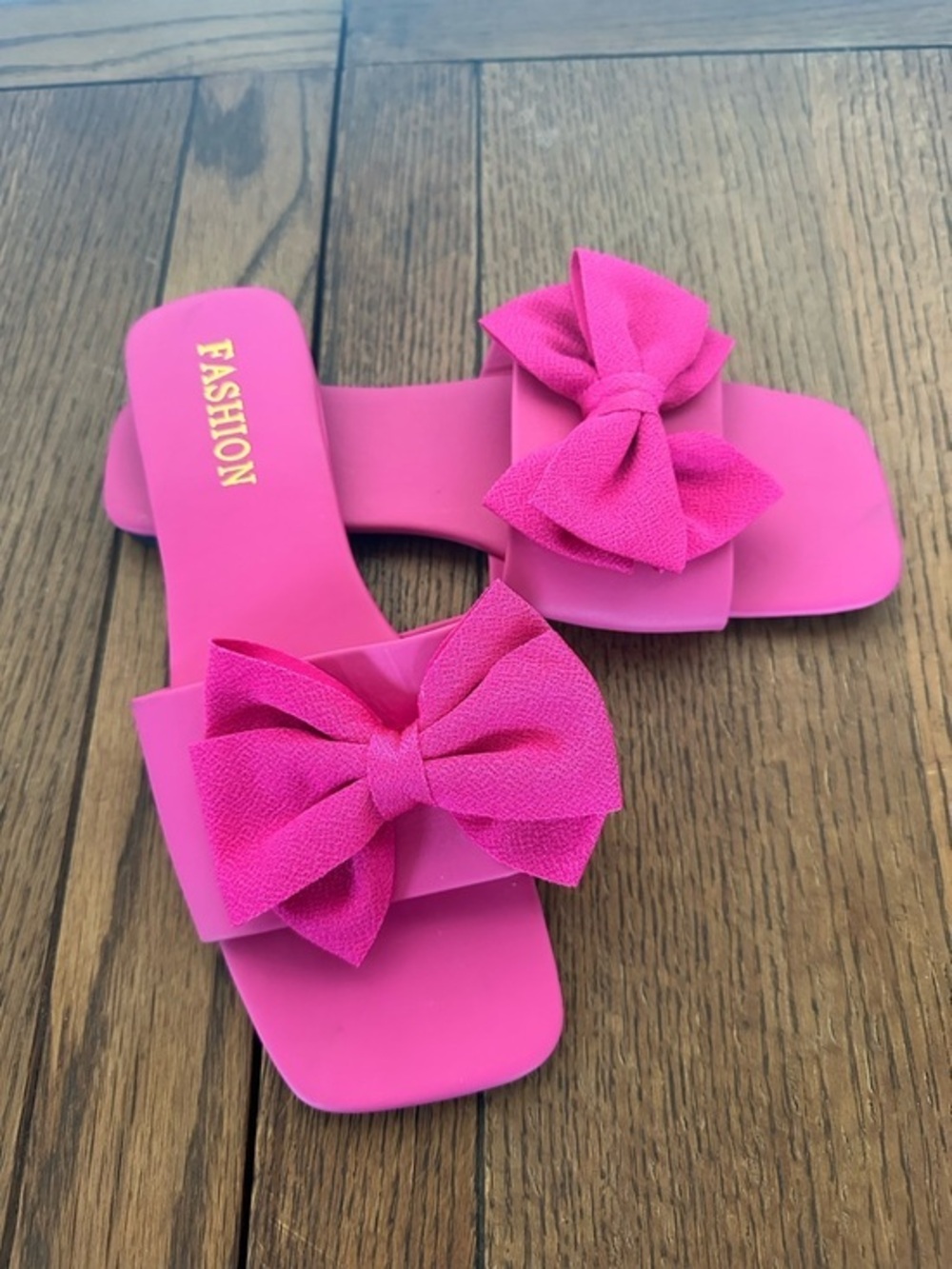 Fashion Women's Slide Sandals with Pink Bow